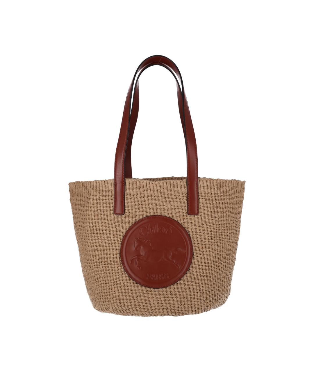 CHLOE Бежевая пелетеная сумка тоут, фото 1