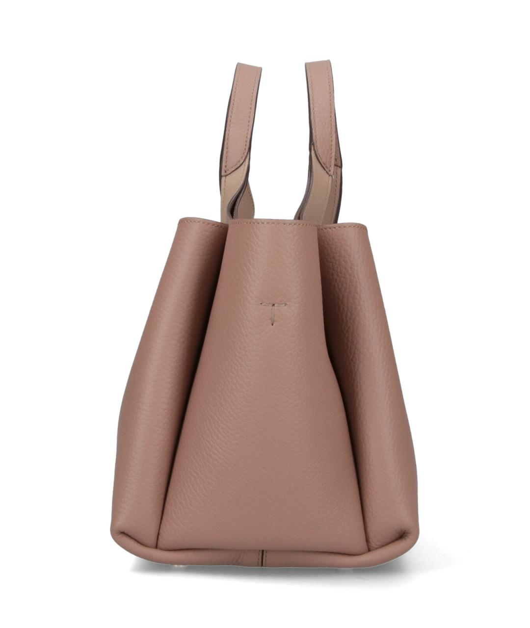 TOD'S Бежевая кожаная сумка тоут, фото 5