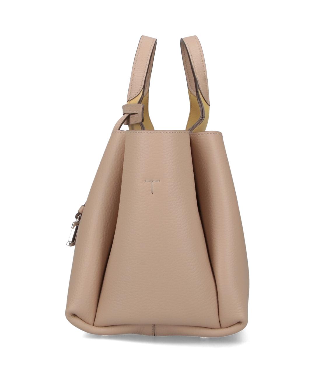 TOD'S Бежевая кожаная сумка тоут, фото 5