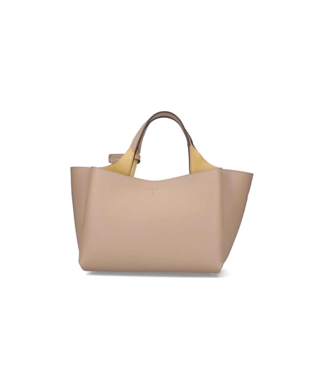 TOD'S Бежевая кожаная сумка тоут, фото 3