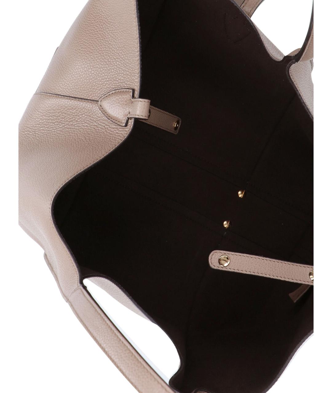 TOD'S Бежевая кожаная сумка тоут, фото 4