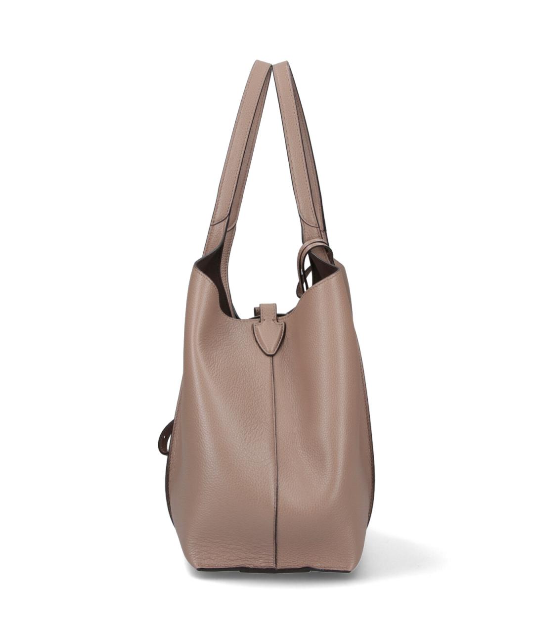 TOD'S Бежевая кожаная сумка тоут, фото 5