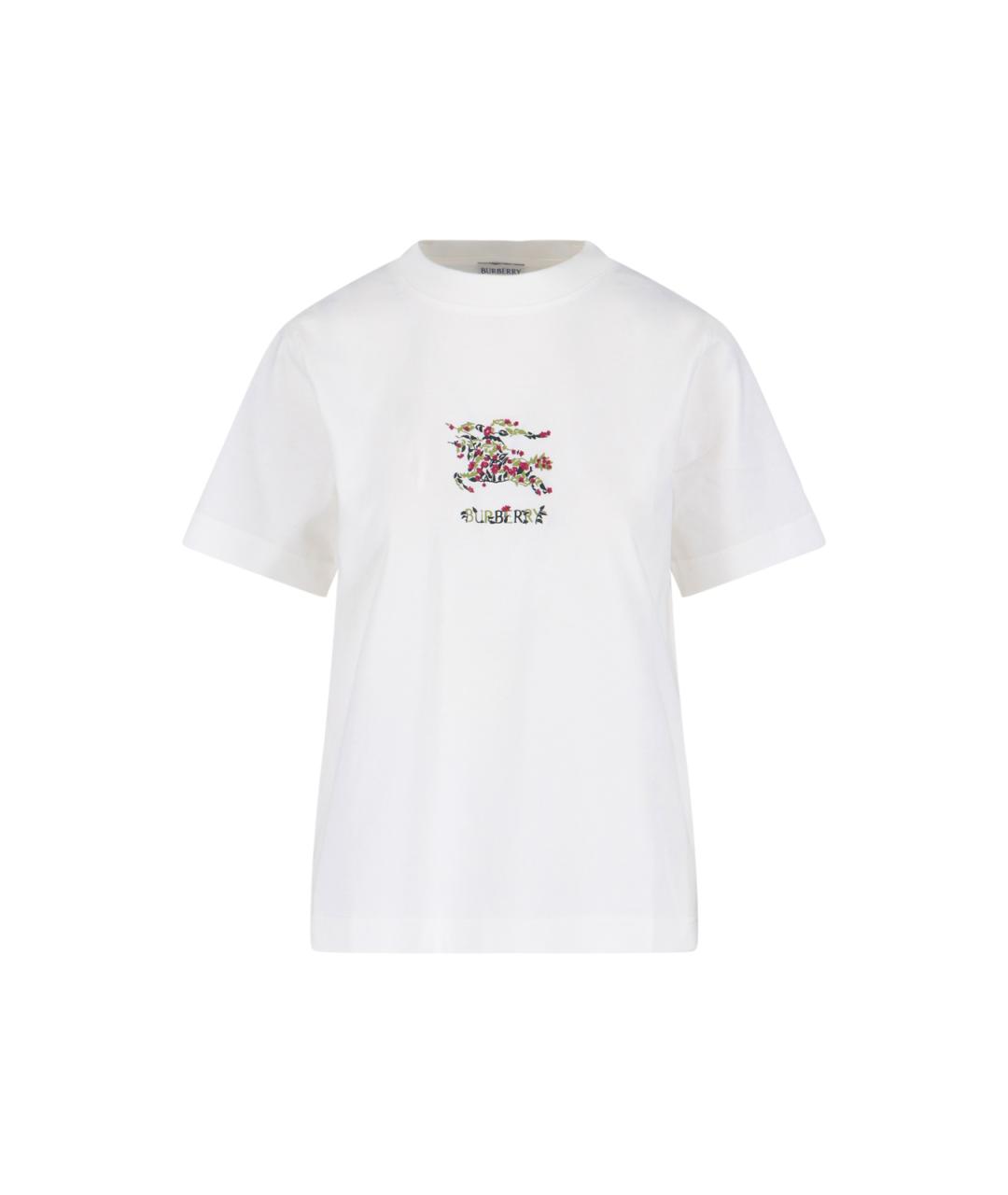BURBERRY Белая хлопковая футболка, фото 1