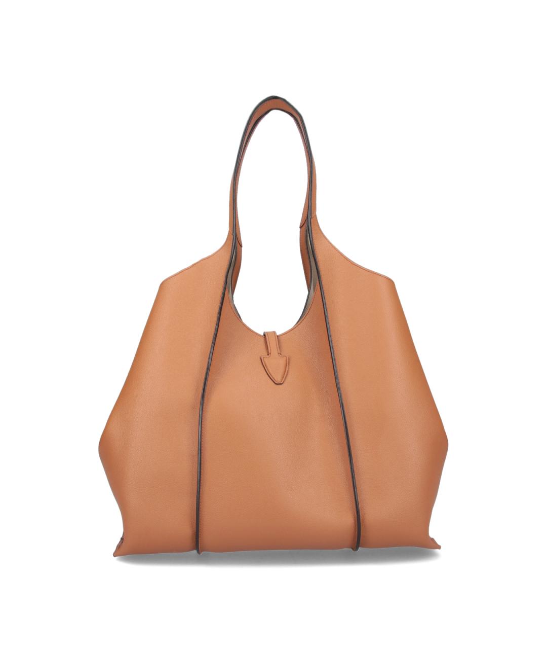 TOD'S Коричневая кожаная сумка тоут, фото 3