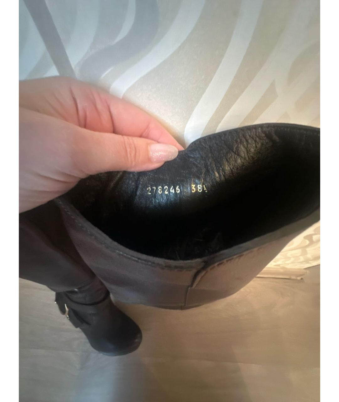 GUCCI Коричневые кожаные сапоги, фото 6