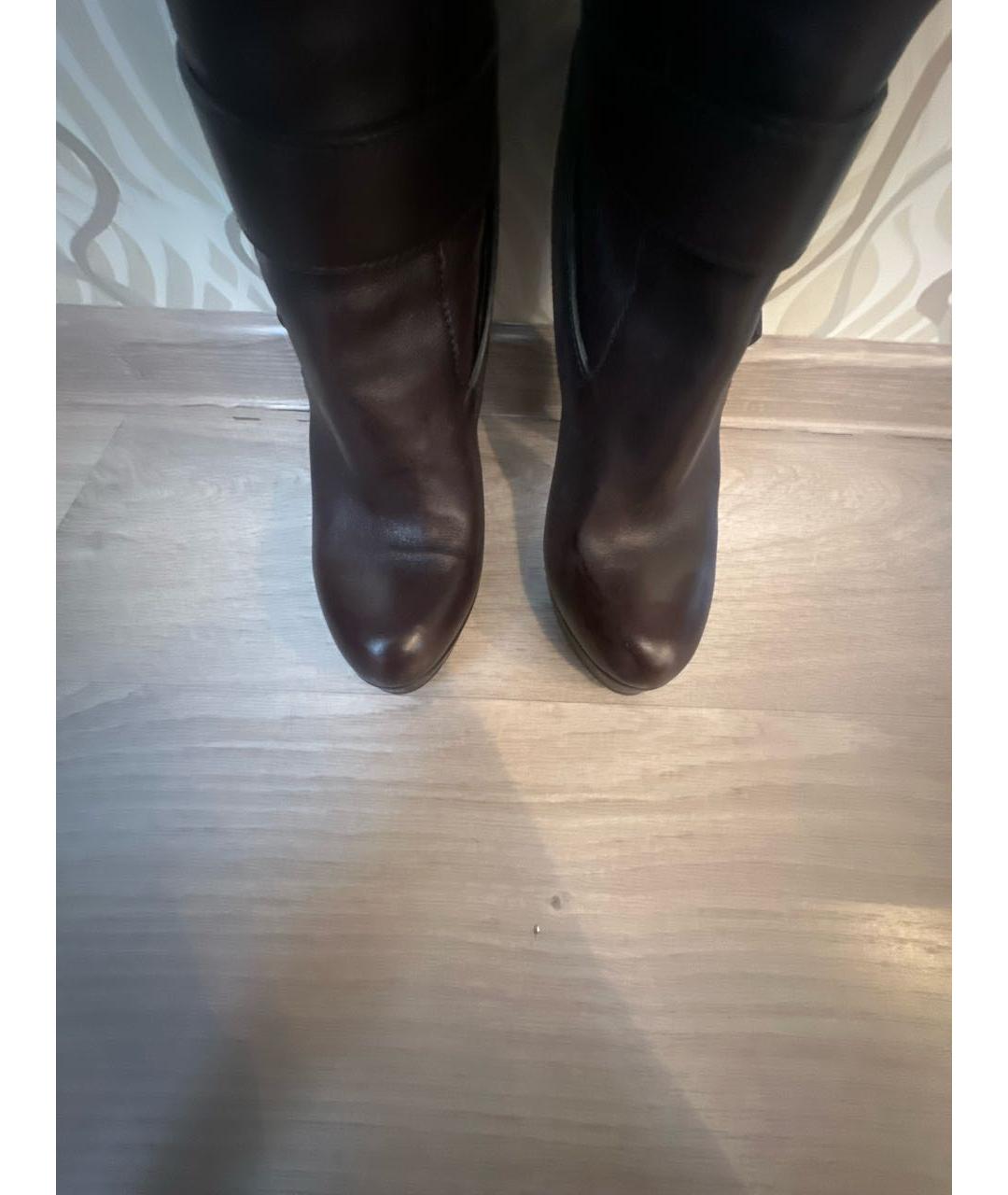 GUCCI Коричневые кожаные сапоги, фото 3