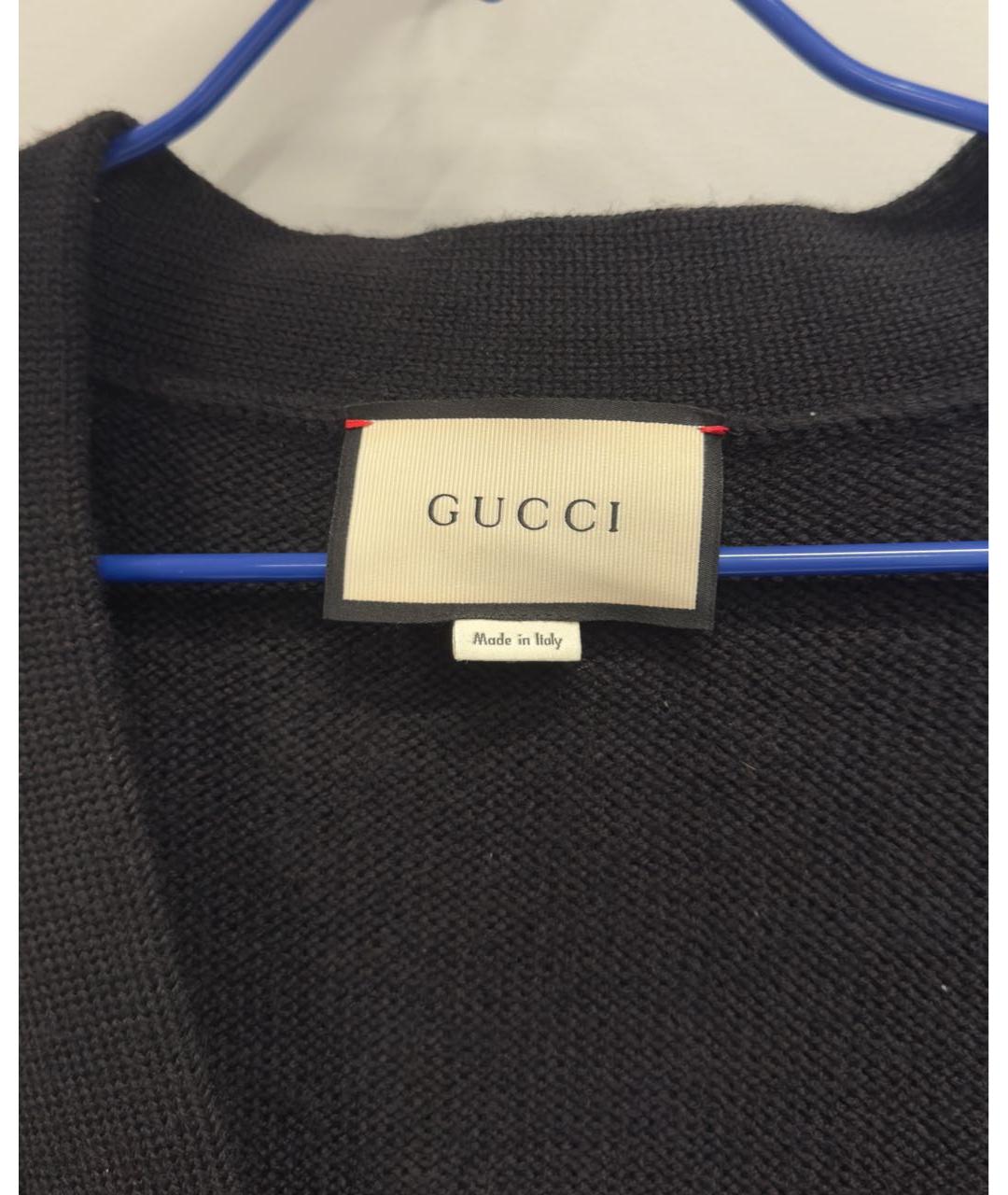 GUCCI Черный шерстяной кардиган, фото 3