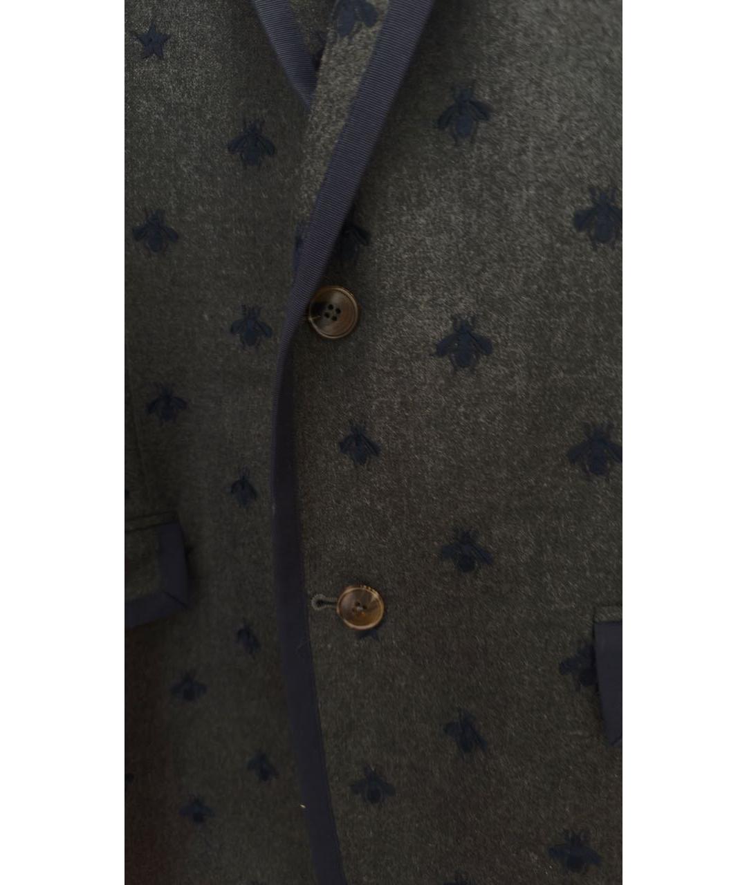 GUCCI Антрацитовый шерстяной пиджак, фото 4