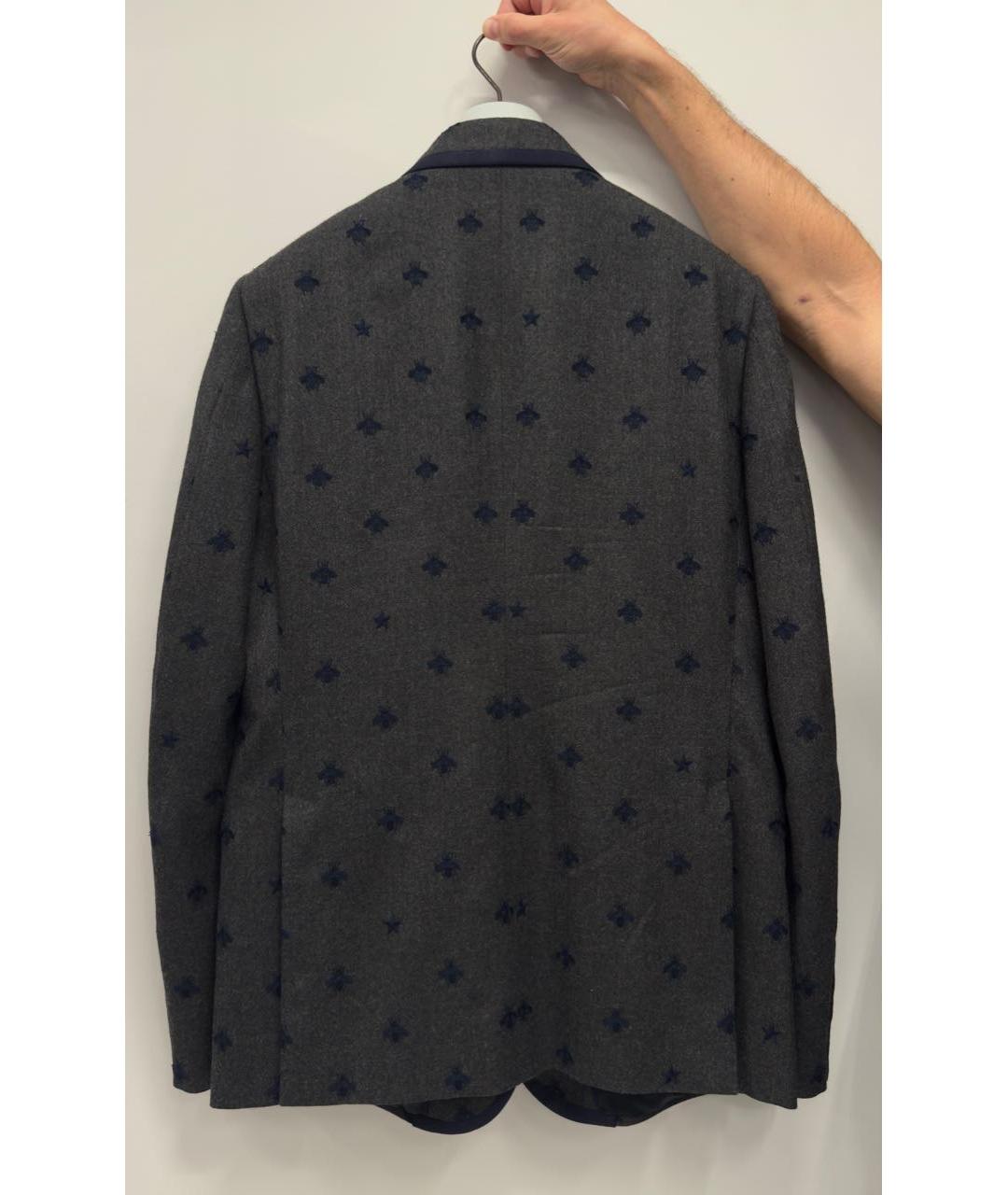 GUCCI Антрацитовый шерстяной пиджак, фото 2