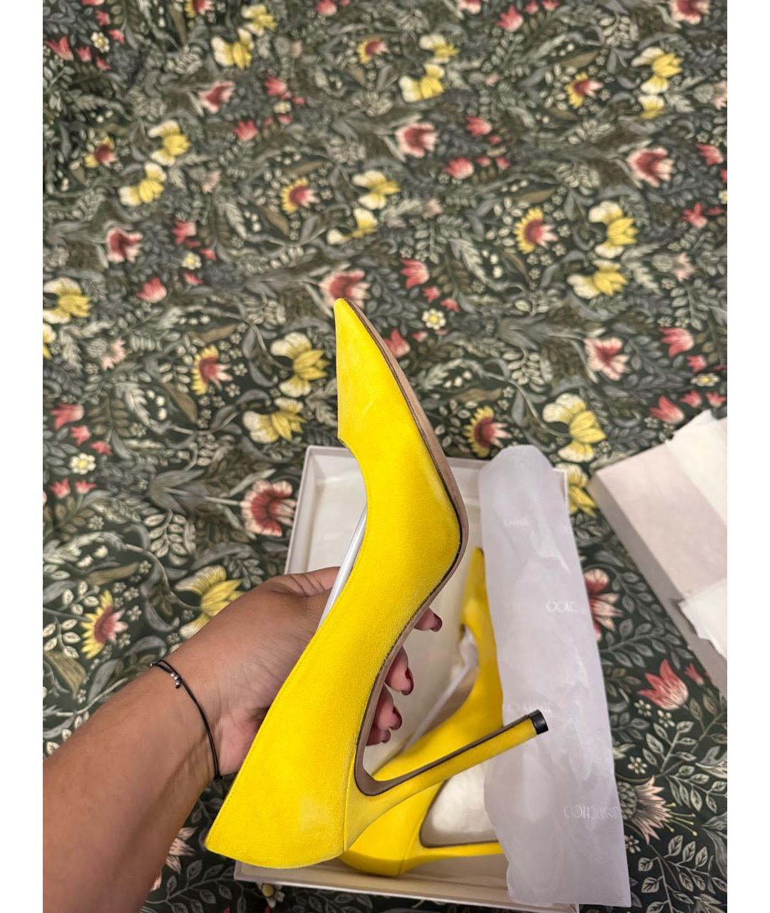 JIMMY CHOO Желтые замшевые туфли, фото 6