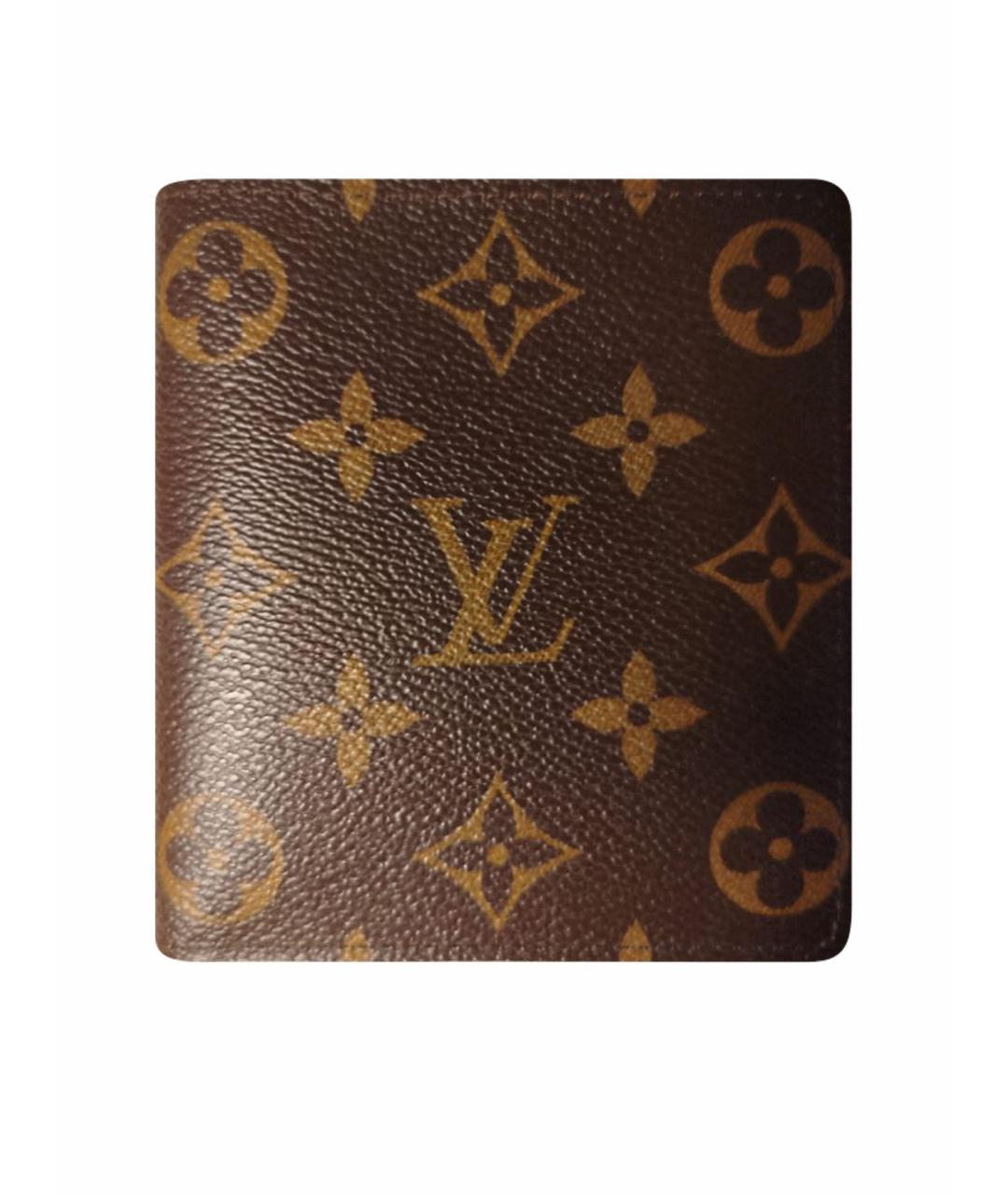 LOUIS VUITTON Коричневый кожаный кошелек, фото 1