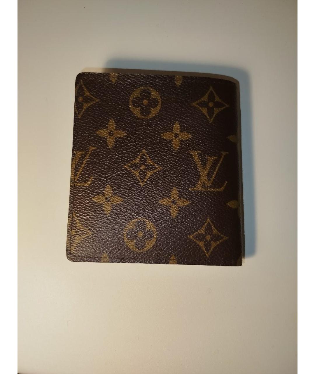 LOUIS VUITTON Коричневый кожаный кошелек, фото 2