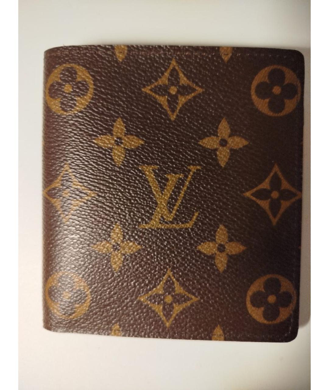 LOUIS VUITTON Коричневый кожаный кошелек, фото 5