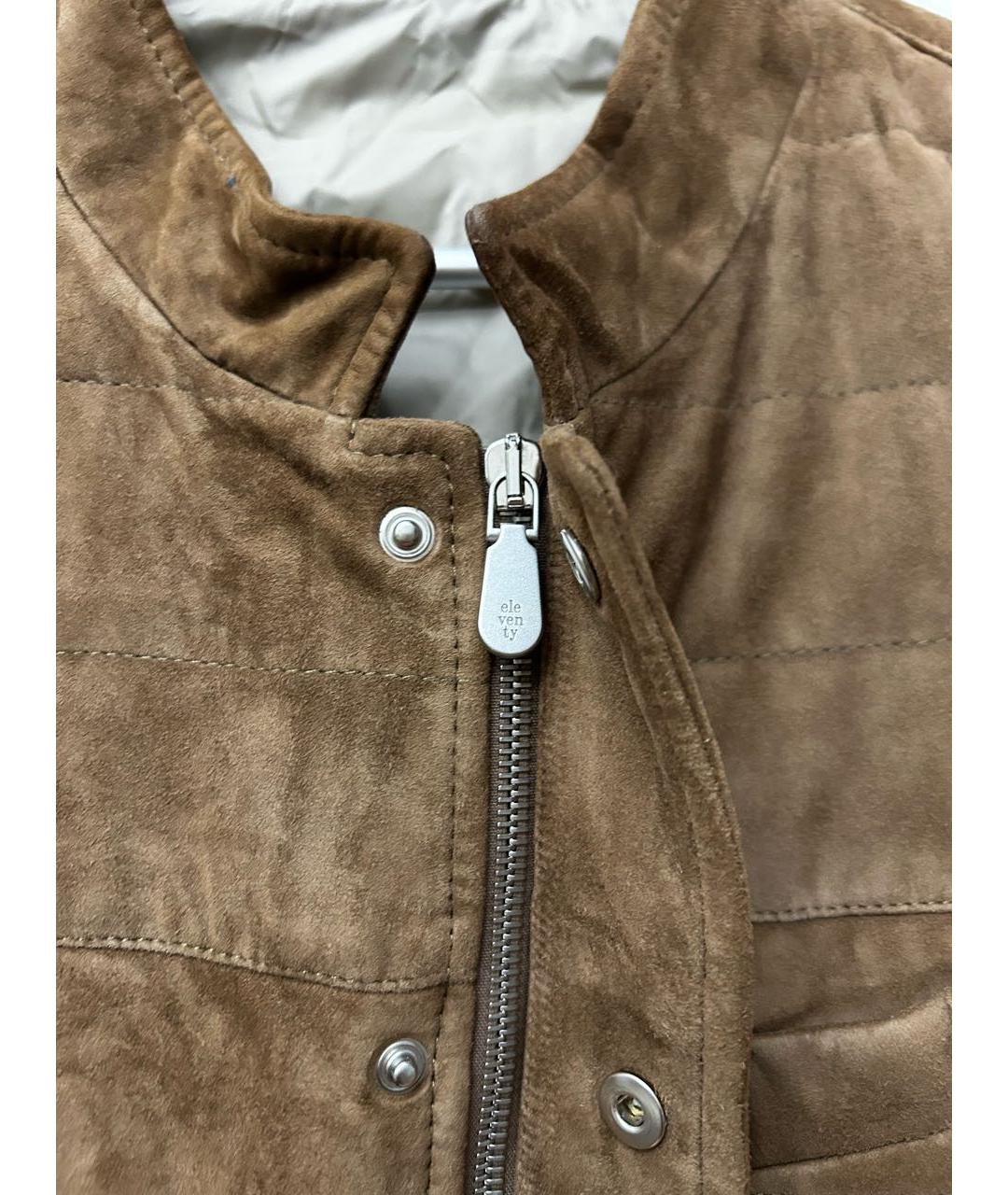 ELEVENTY Коричневый замшевый жилет, фото 4