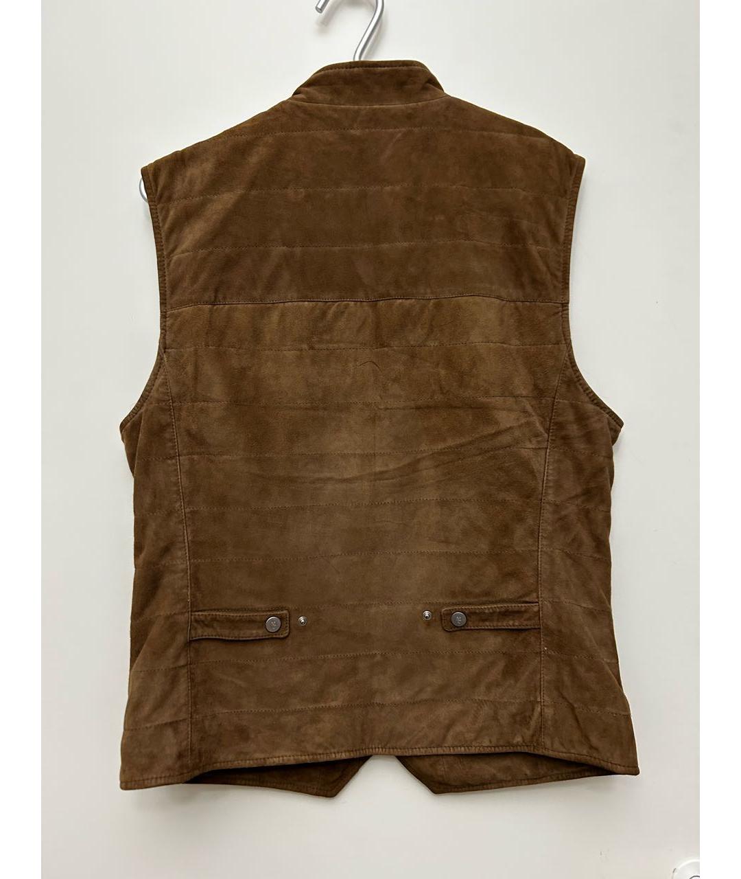 ELEVENTY Коричневый замшевый жилет, фото 2