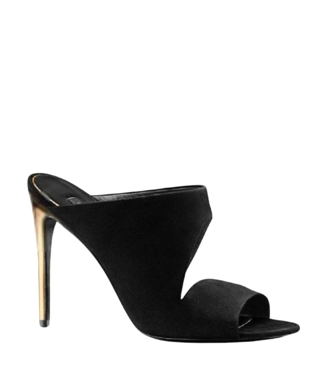 LOUIS VUITTON Черные замшевые мюли, фото 1