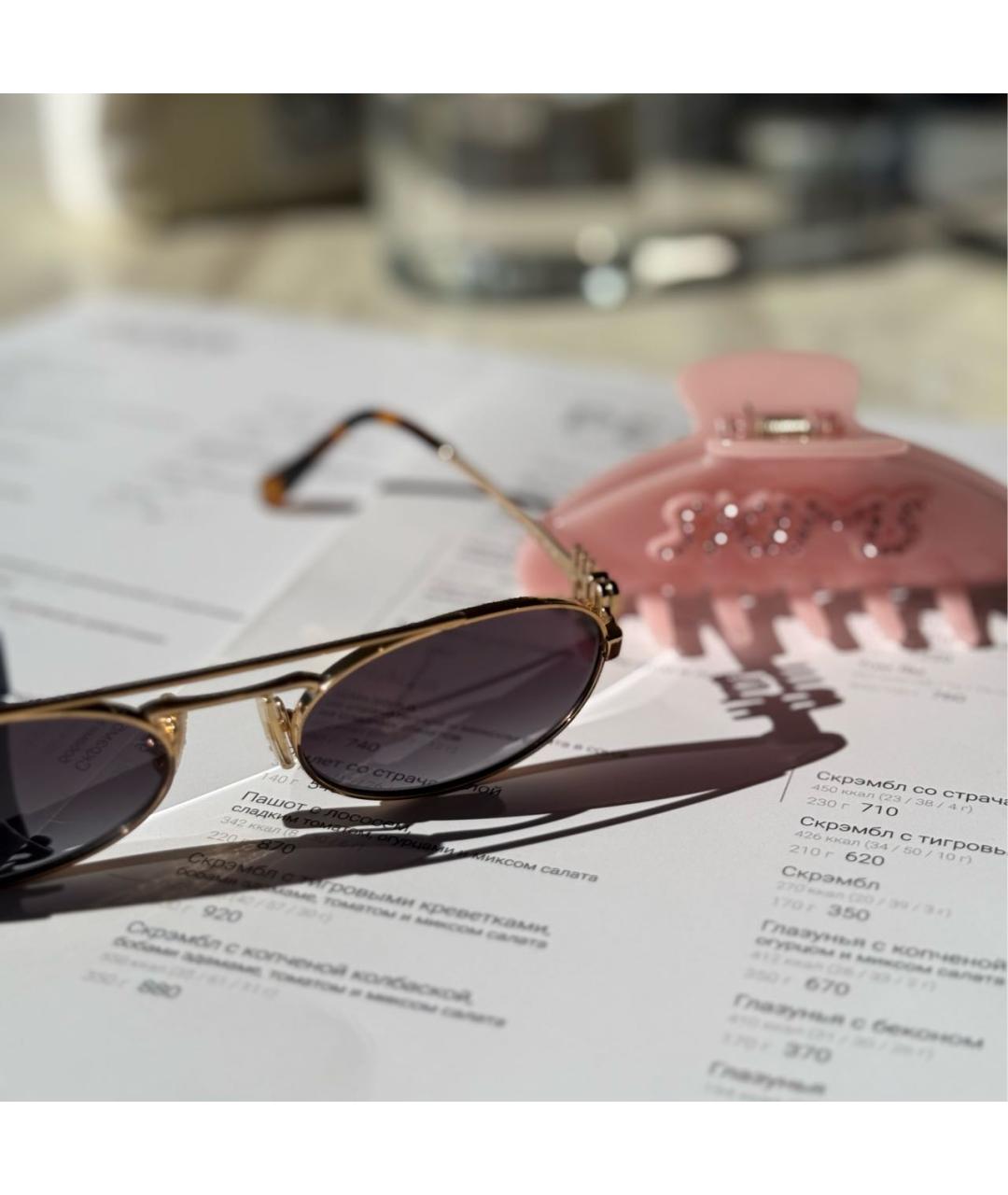 MIU MIU Серые металлические солнцезащитные очки, фото 4