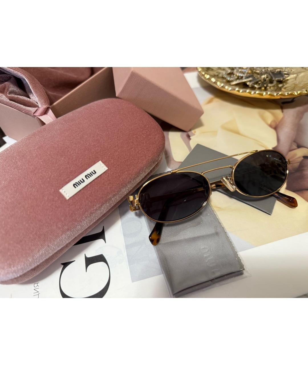 MIU MIU Серые металлические солнцезащитные очки, фото 5