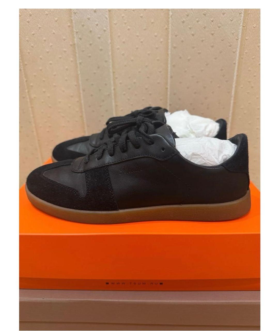 KHAITE Черные кожаные кеды, фото 3