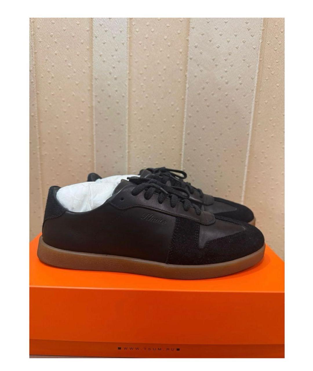 KHAITE Черные кожаные кеды, фото 2