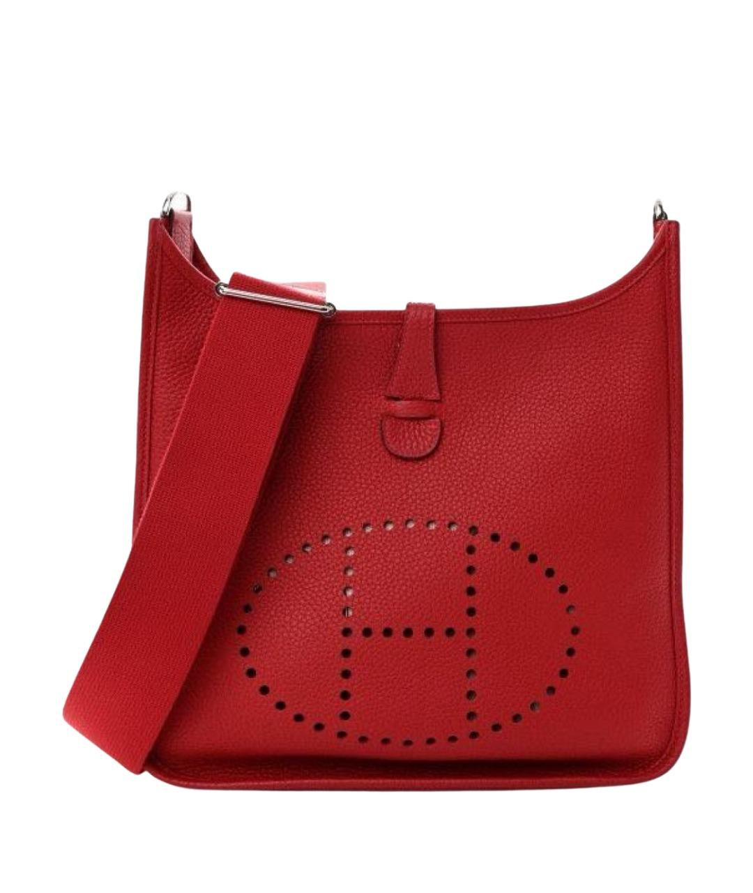 HERMES Красная кожаная сумка через плечо, фото 1