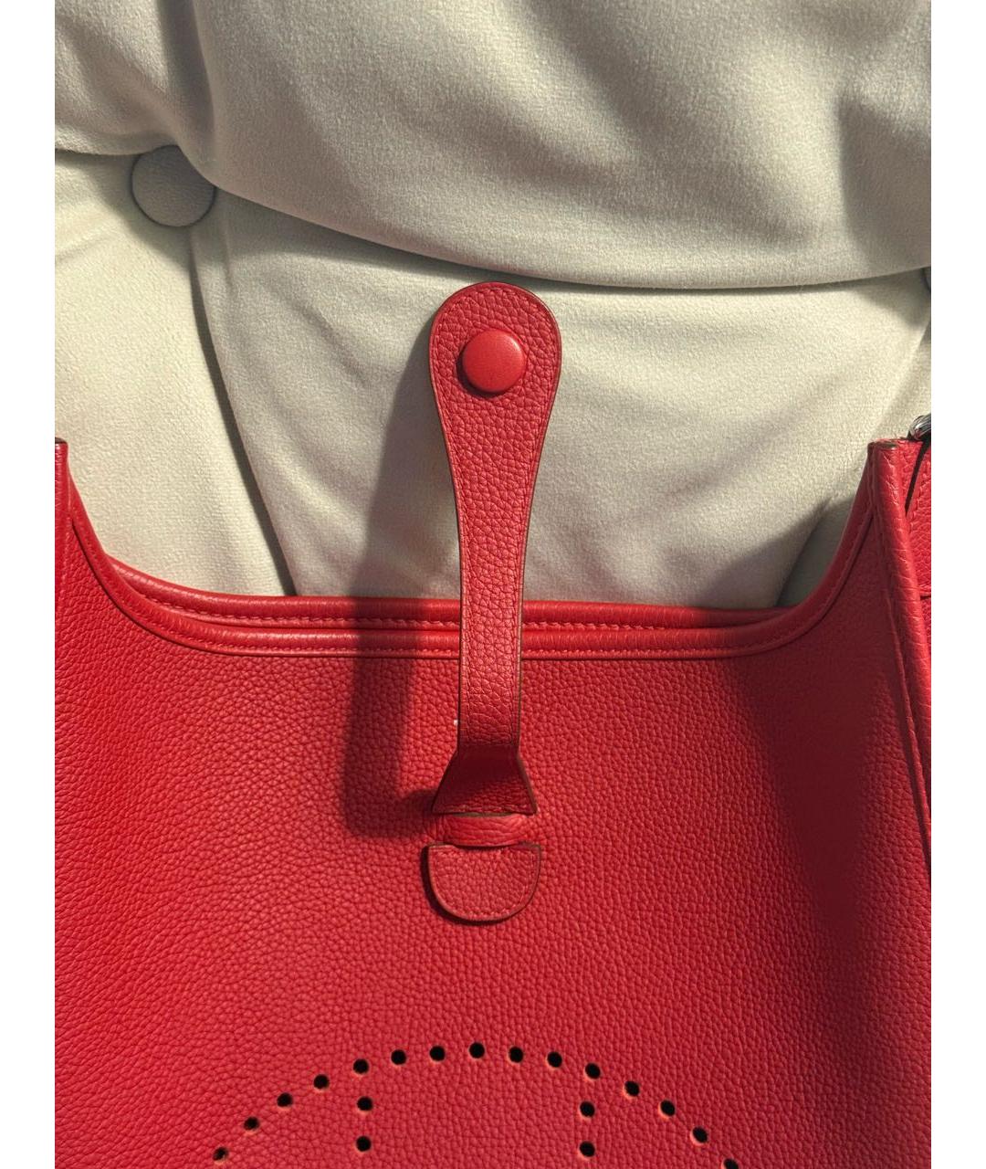 HERMES Красная кожаная сумка через плечо, фото 4