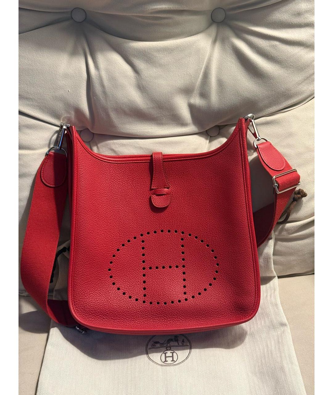 HERMES Красная кожаная сумка через плечо, фото 2