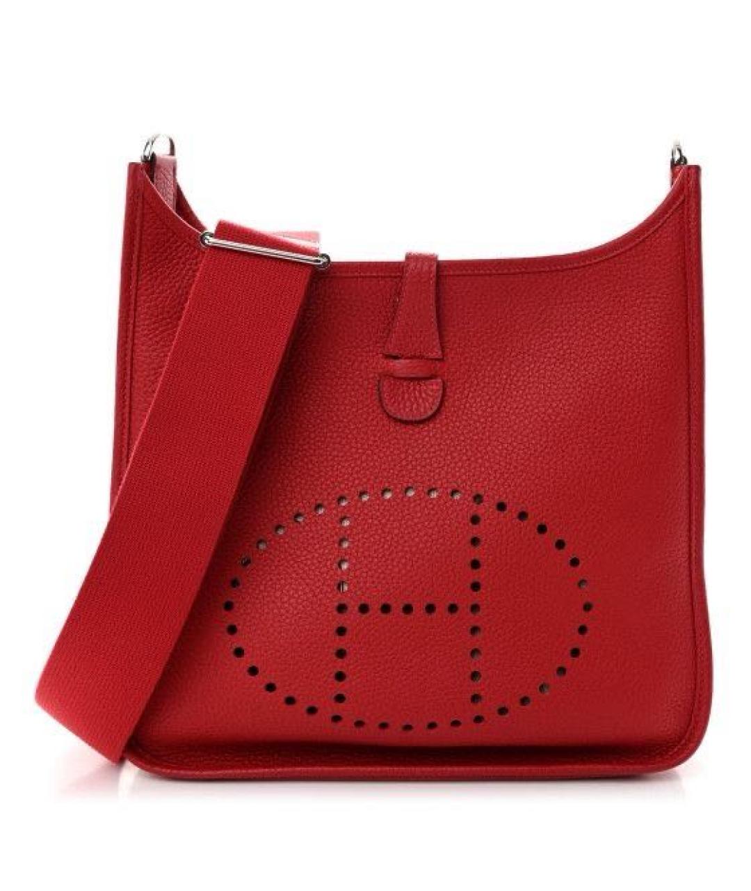 HERMES Красная кожаная сумка через плечо, фото 9