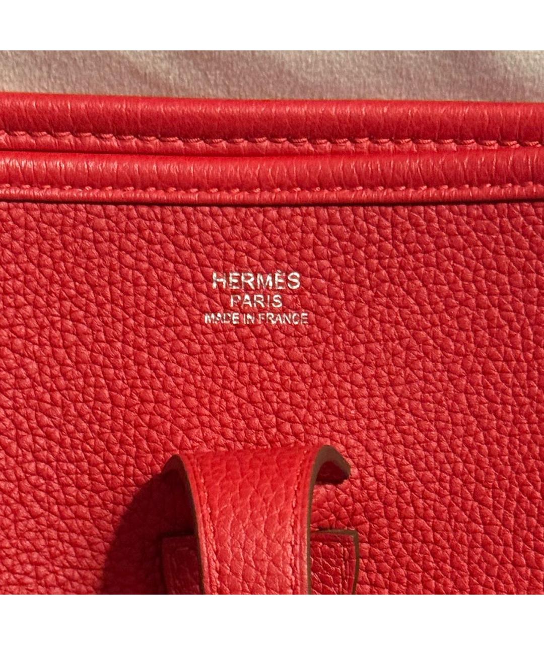 HERMES Красная кожаная сумка через плечо, фото 8