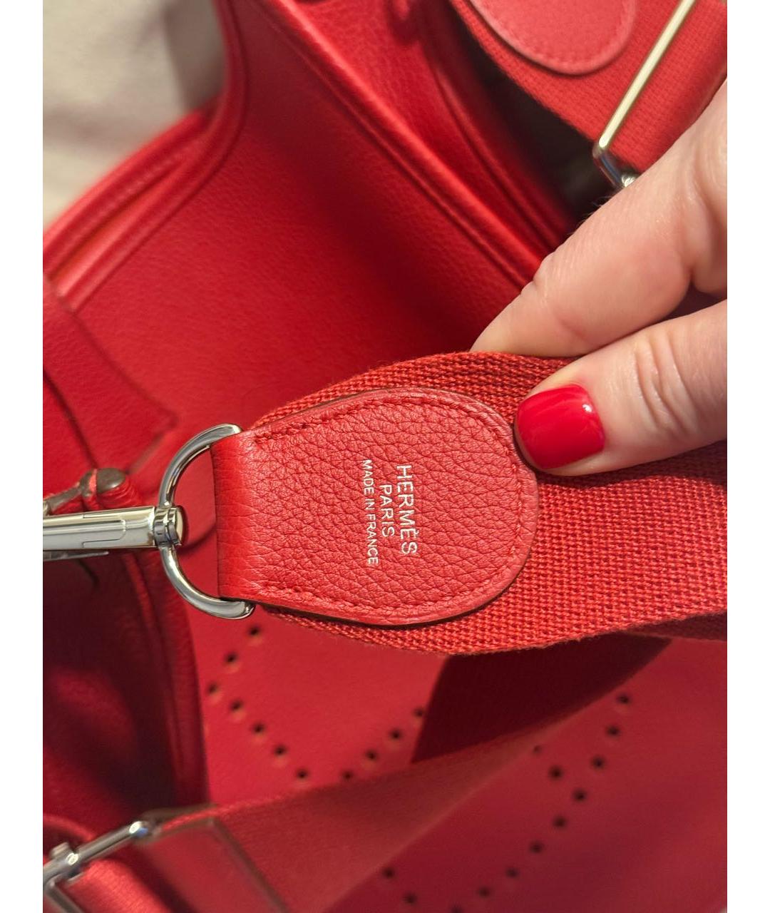 HERMES Красная кожаная сумка через плечо, фото 3