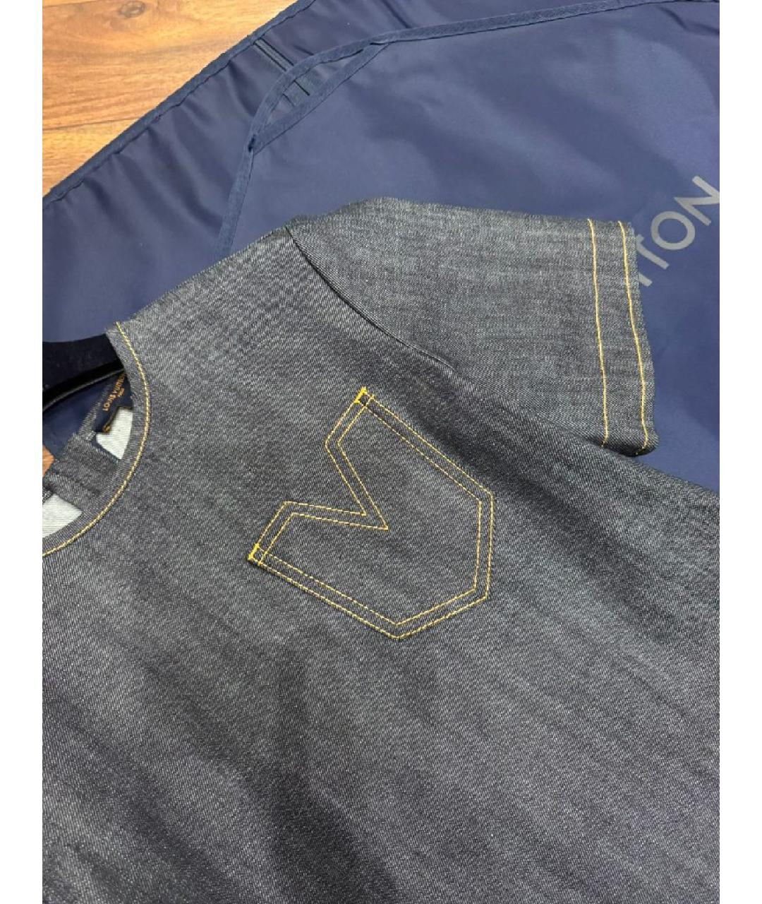 LOUIS VUITTON Темно-синее деним повседневное платье, фото 7