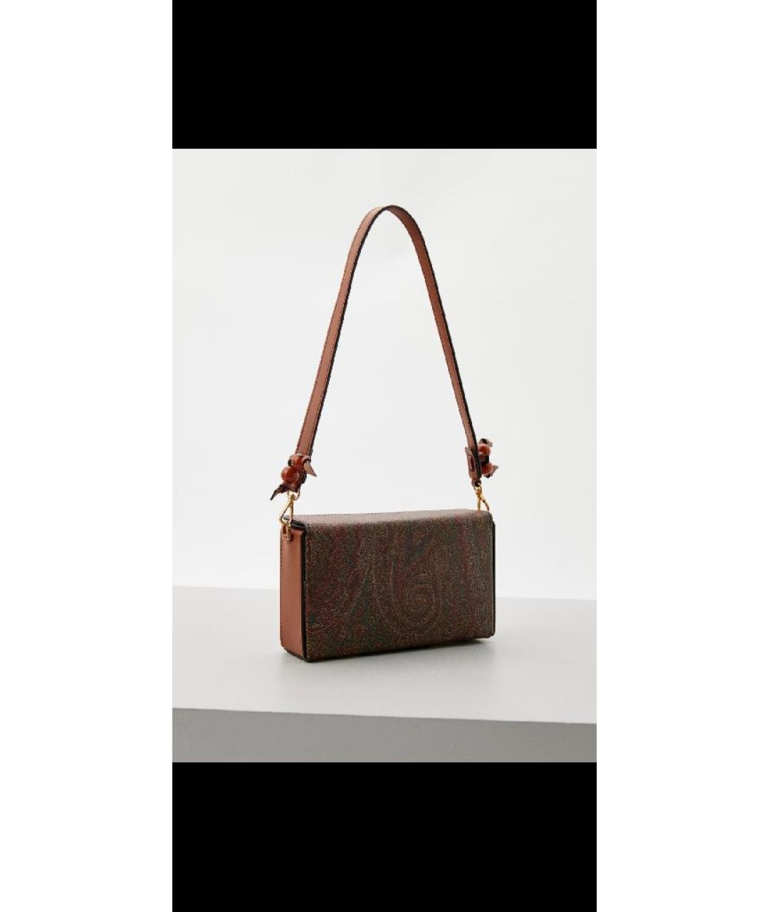 ETRO Коричневая сумка через плечо из искусственной кожи, фото 5