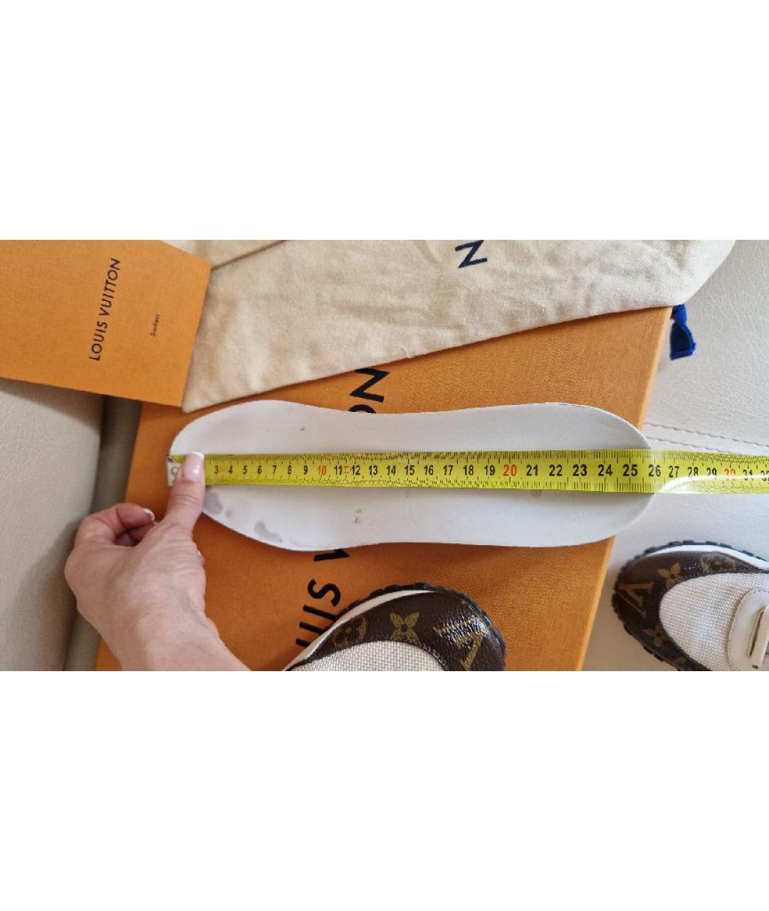 LOUIS VUITTON Белые кожаные кроссовки, фото 7