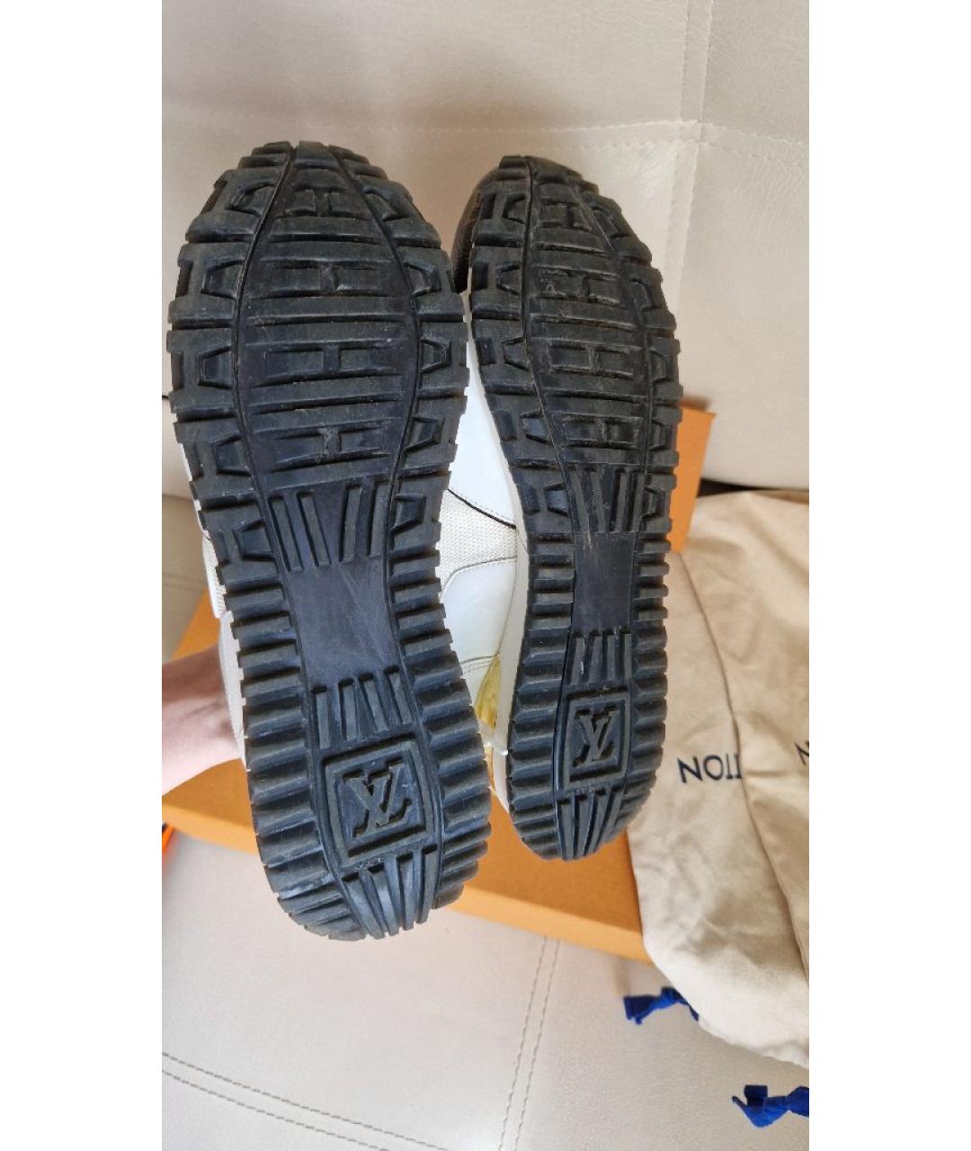 LOUIS VUITTON Белые кожаные кроссовки, фото 5