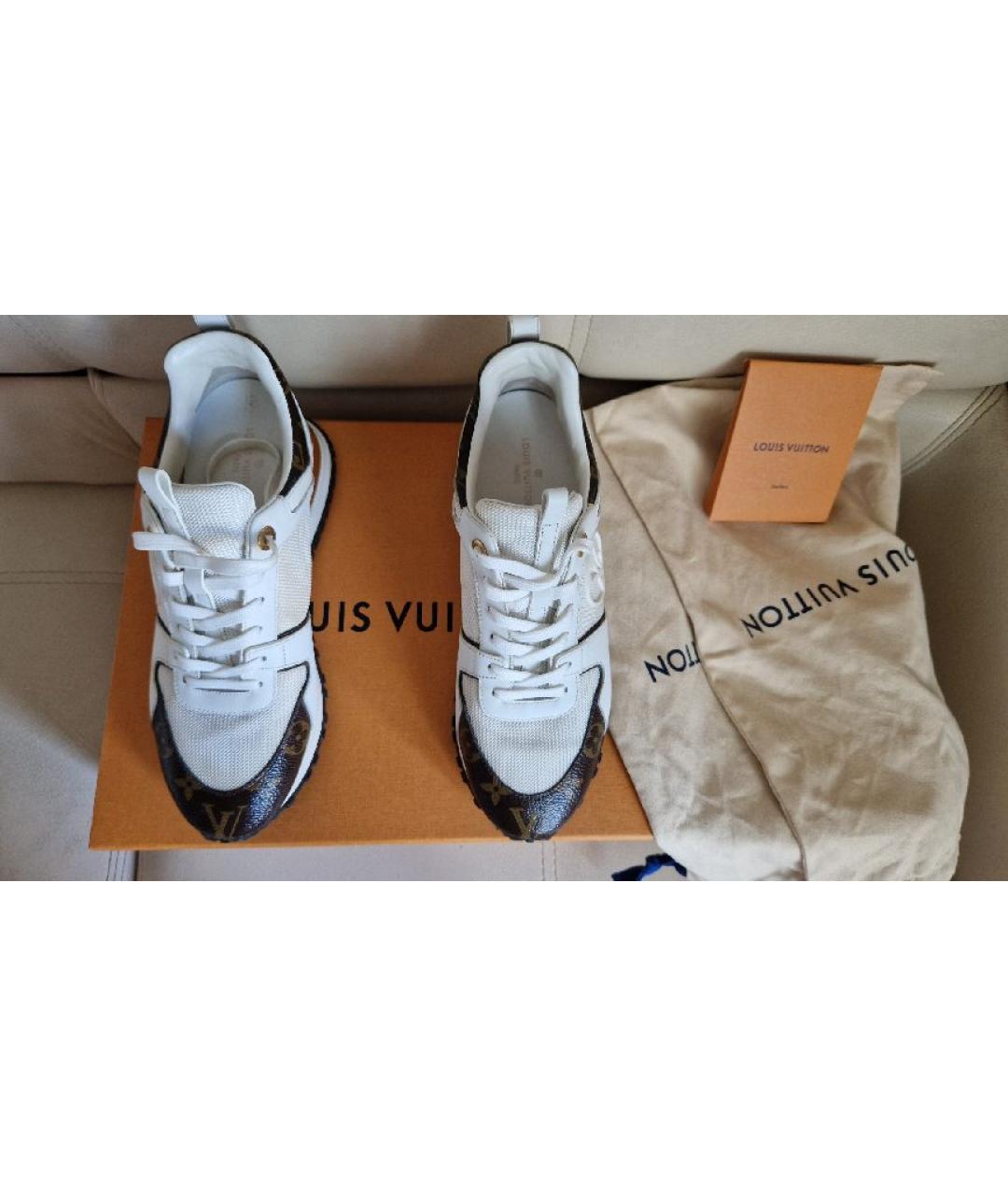 LOUIS VUITTON Белые кожаные кроссовки, фото 2