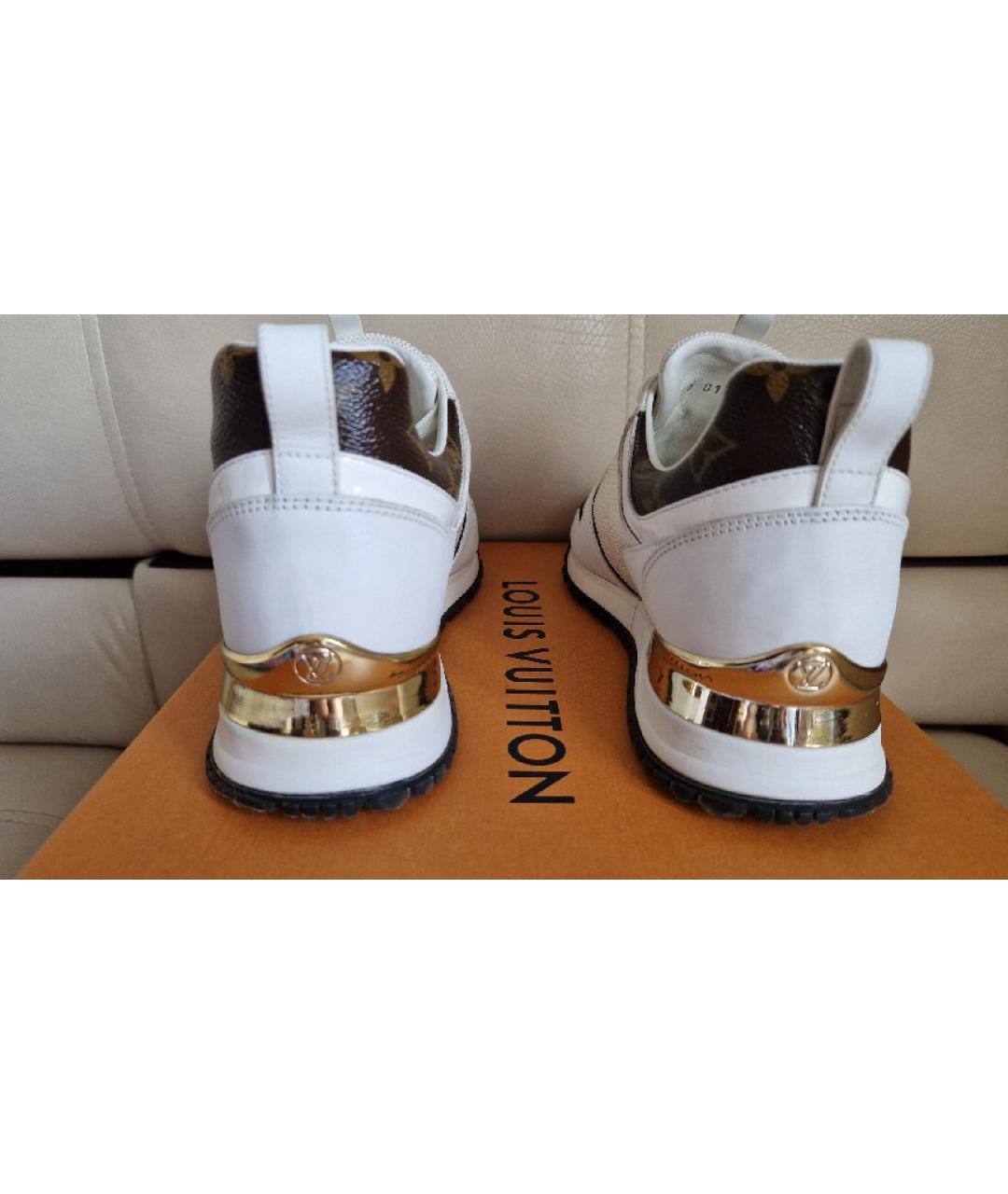 LOUIS VUITTON Белые кожаные кроссовки, фото 4