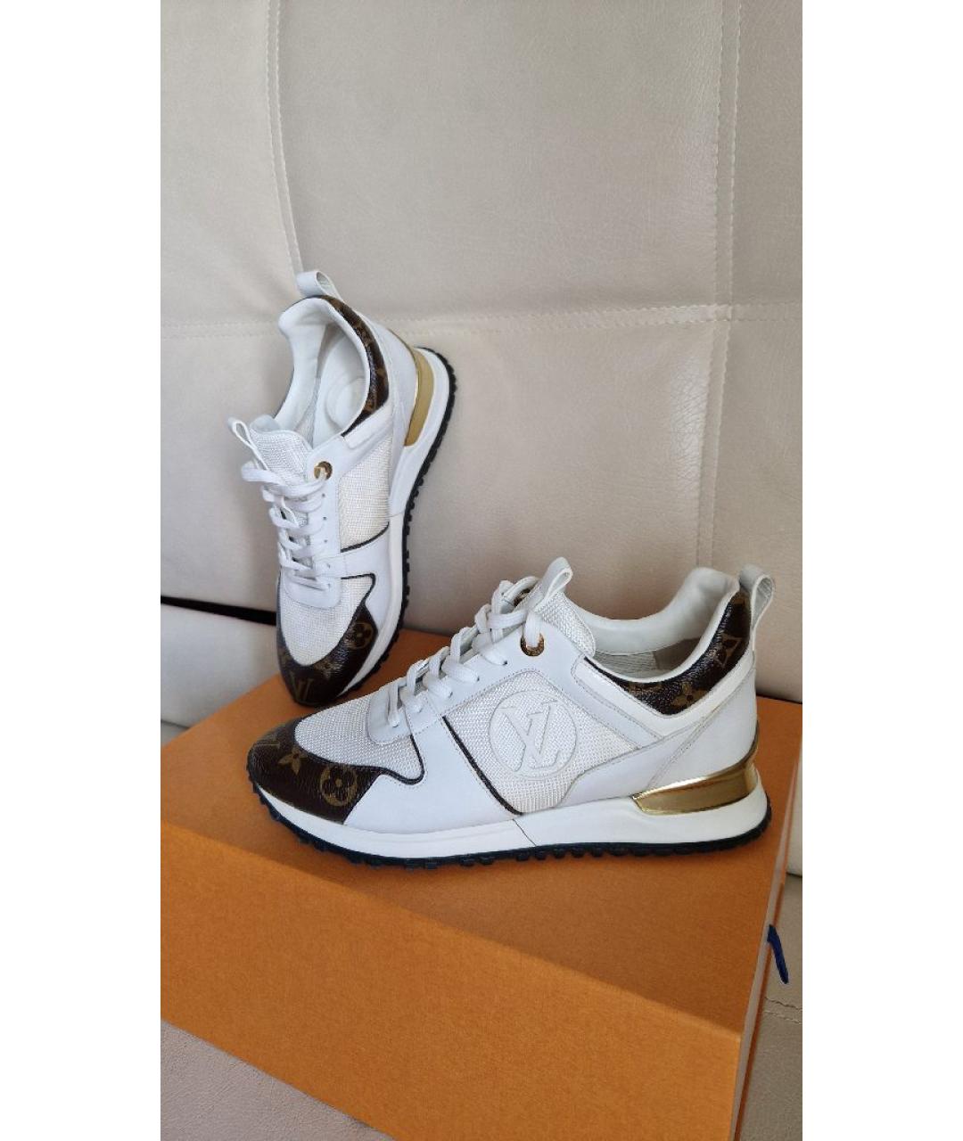 LOUIS VUITTON Белые кожаные кроссовки, фото 6