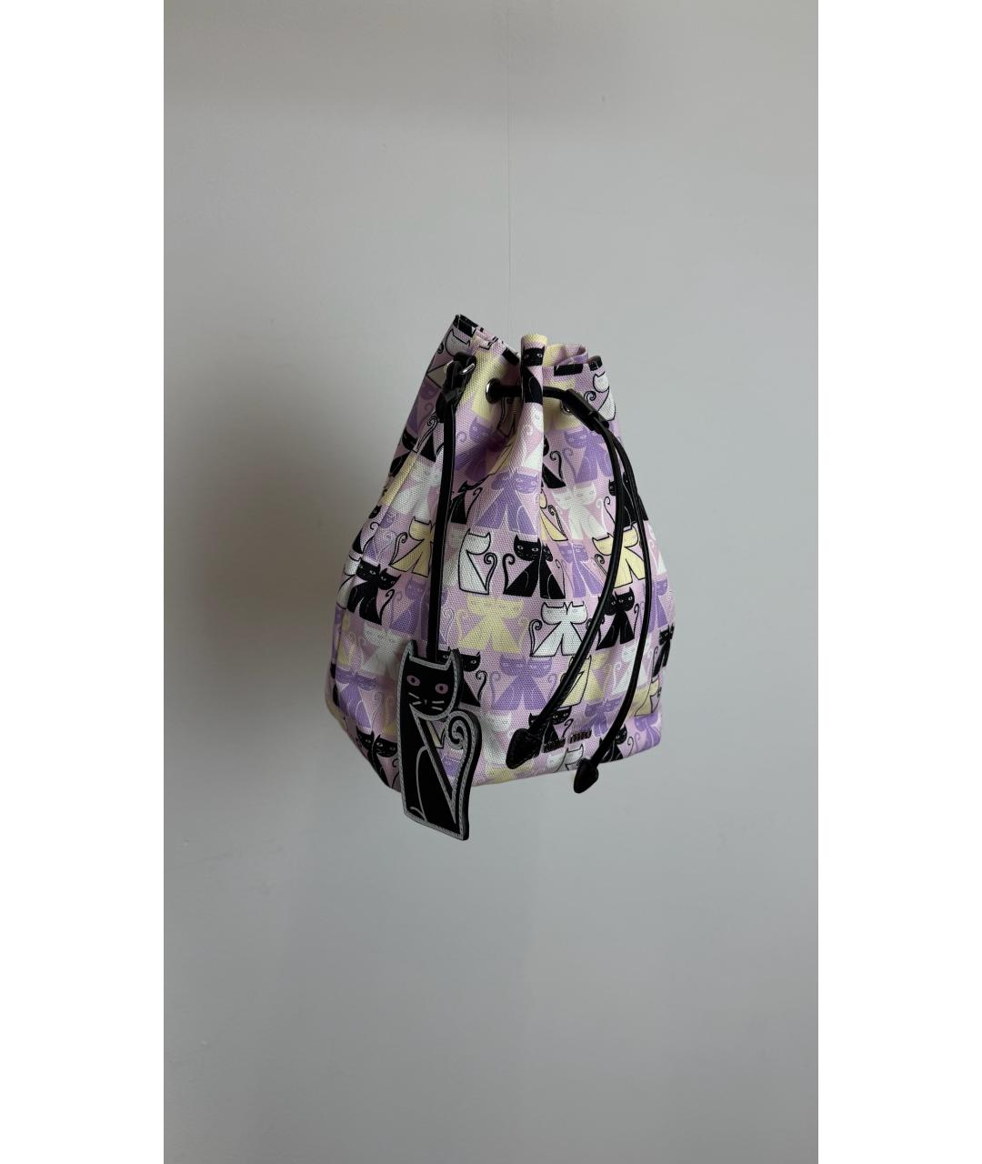 MIU MIU Фиолетовая тканевая сумка с короткими ручками, фото 2