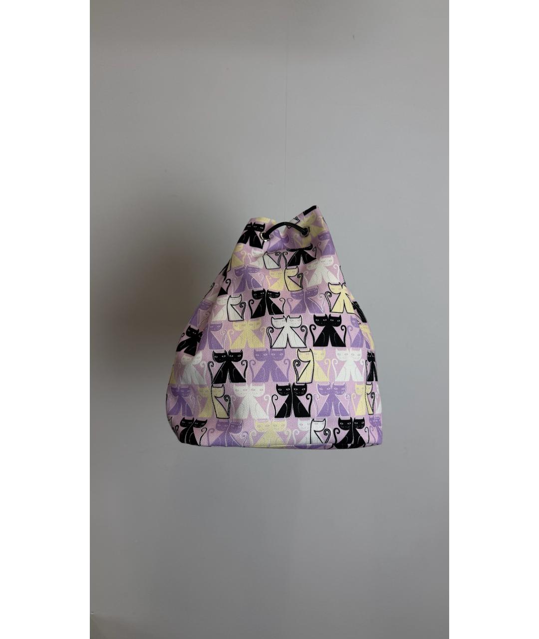 MIU MIU Фиолетовая тканевая сумка с короткими ручками, фото 3