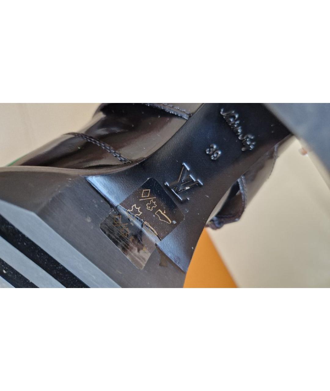 LOUIS VUITTON Черные кожаные ботильоны, фото 6