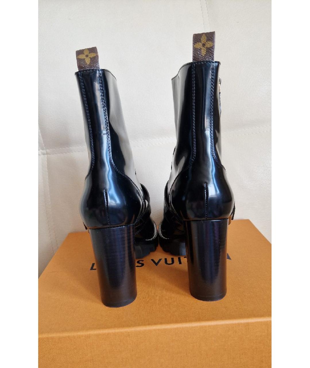 LOUIS VUITTON Черные кожаные ботильоны, фото 4