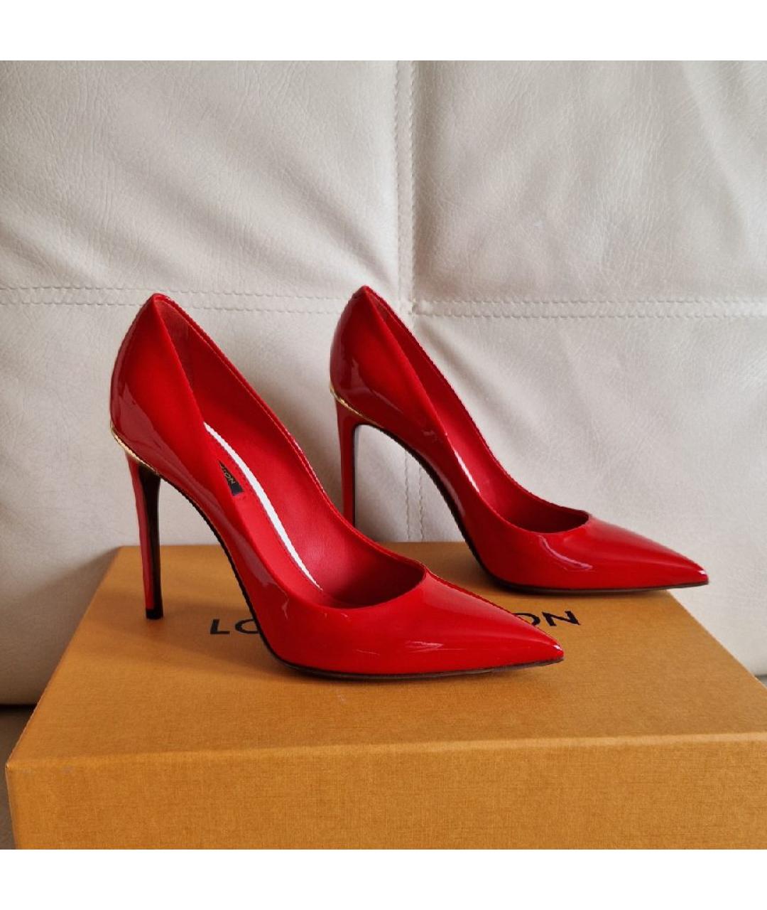 LOUIS VUITTON Красные туфли из лакированной кожи, фото 8