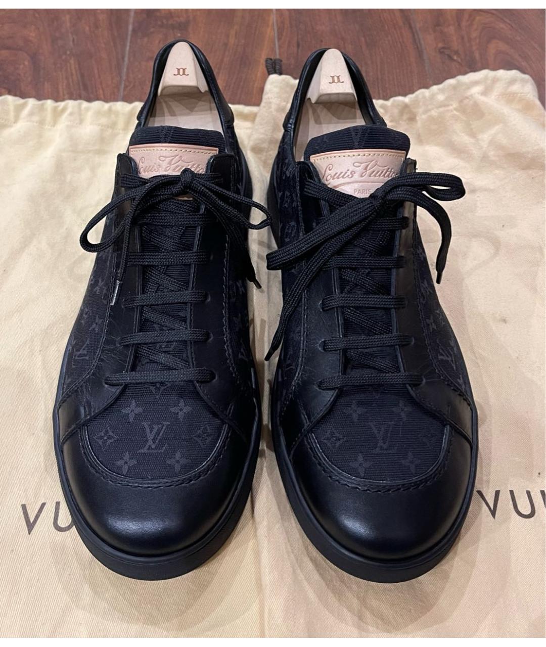 LOUIS VUITTON Черные текстильные низкие кроссовки / кеды, фото 2