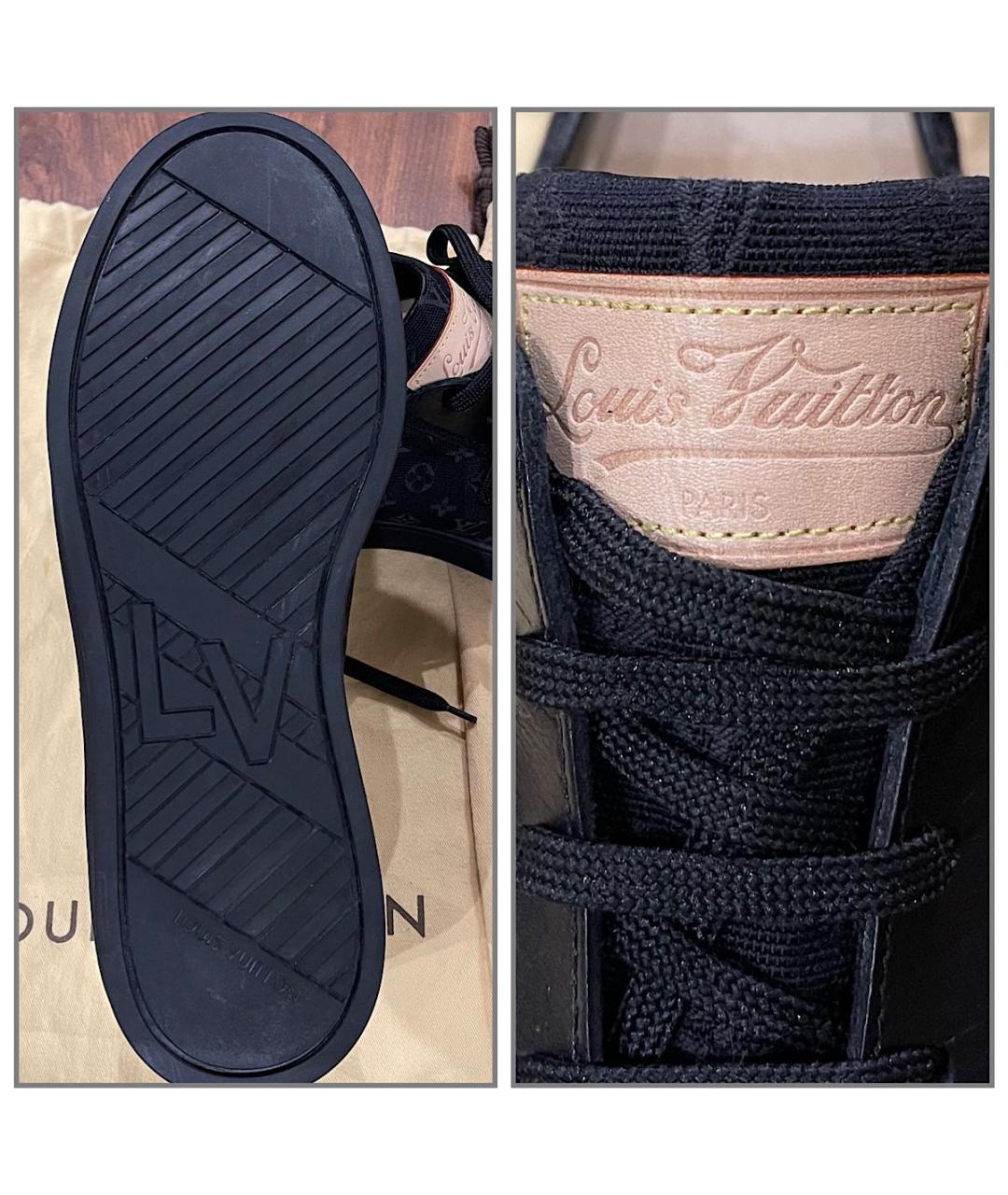 LOUIS VUITTON Черные текстильные низкие кроссовки / кеды, фото 8