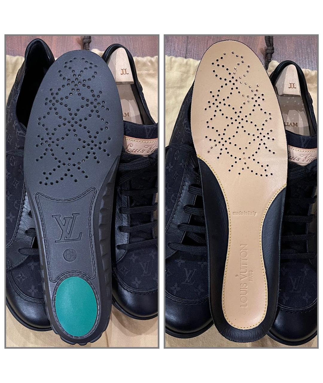 LOUIS VUITTON Черные текстильные низкие кроссовки / кеды, фото 7
