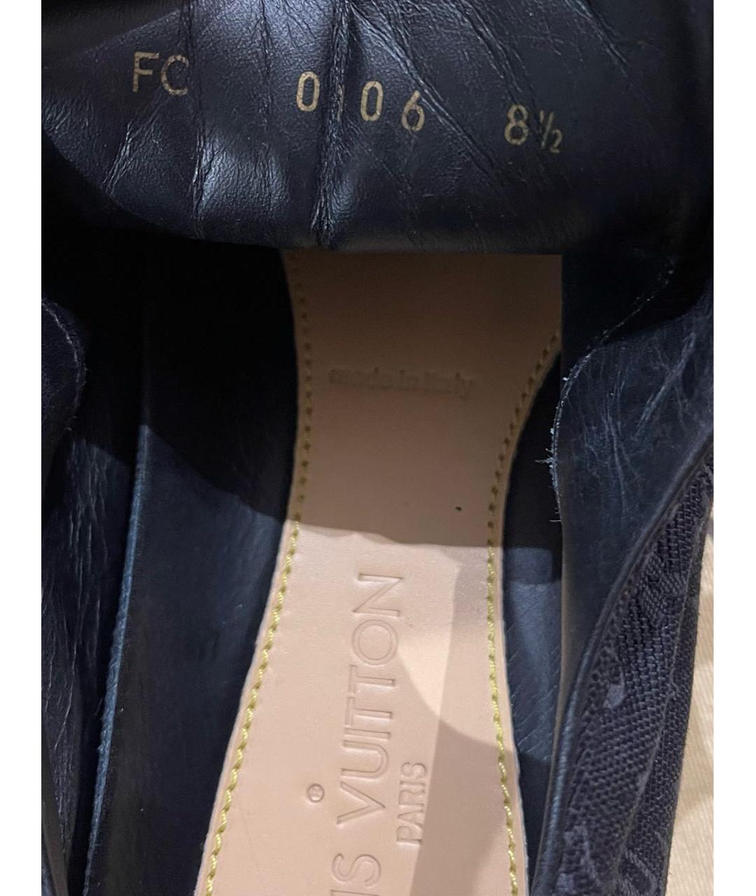 LOUIS VUITTON Черные текстильные низкие кроссовки / кеды, фото 6