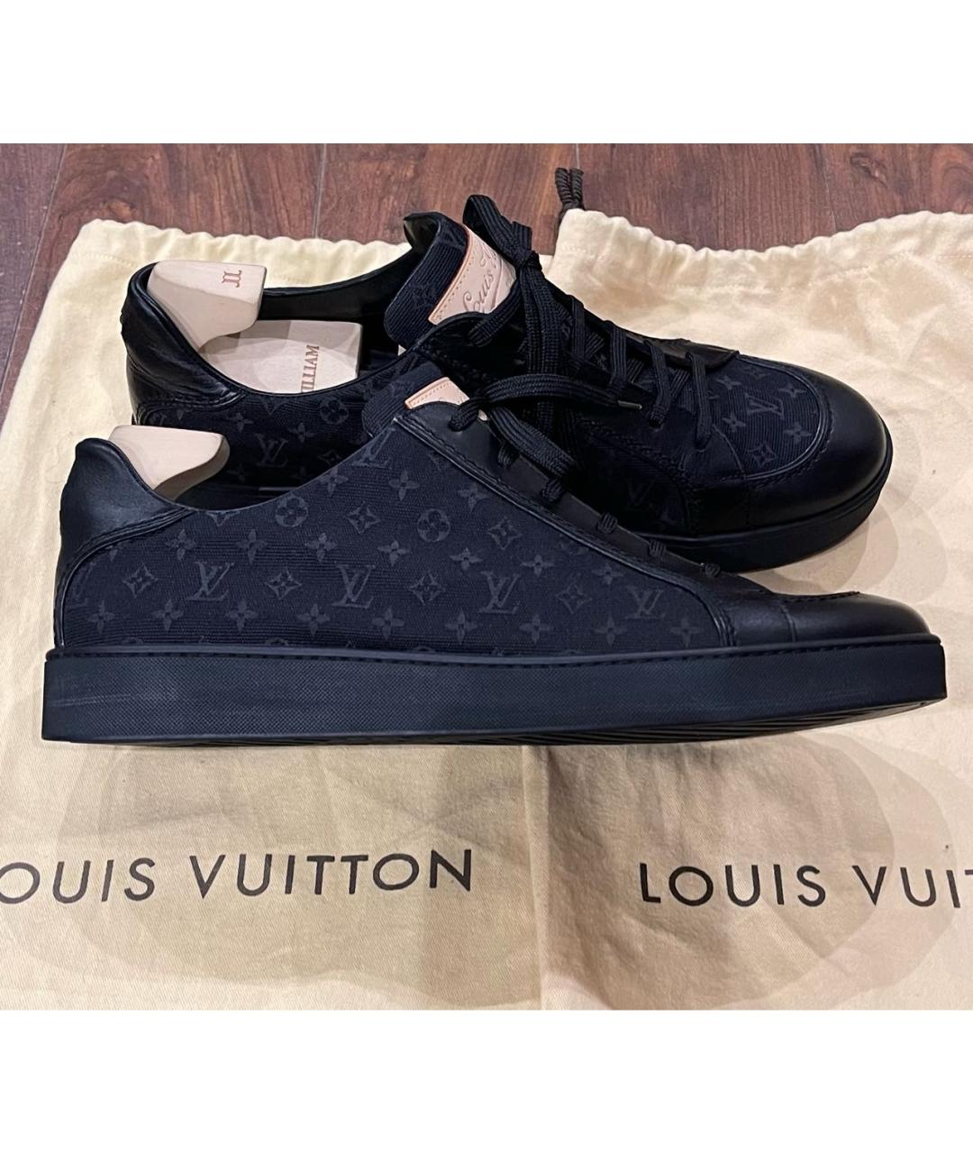 LOUIS VUITTON Черные текстильные низкие кроссовки / кеды, фото 9