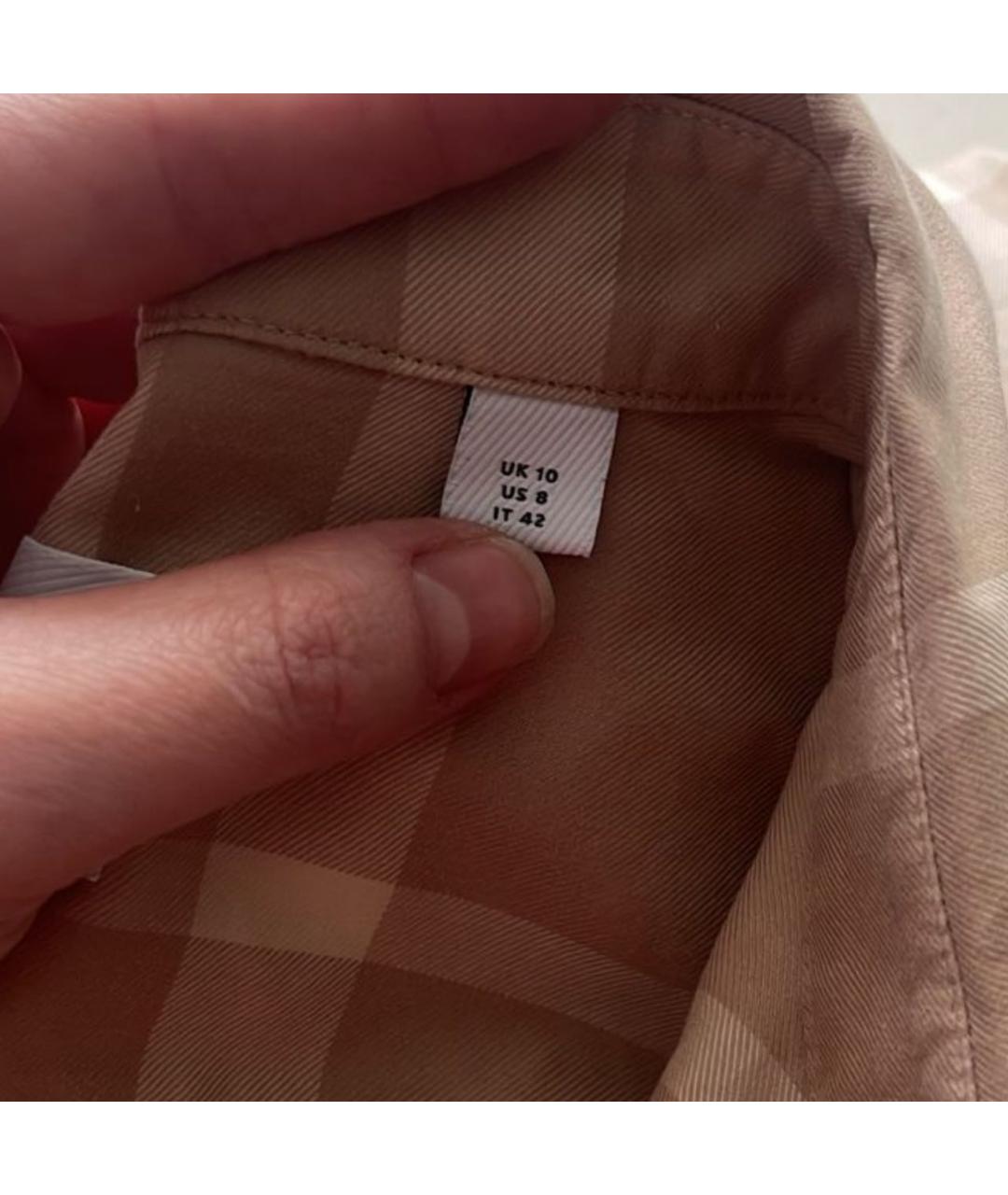 BURBERRY Бежевое хлопковое повседневное платье, фото 5