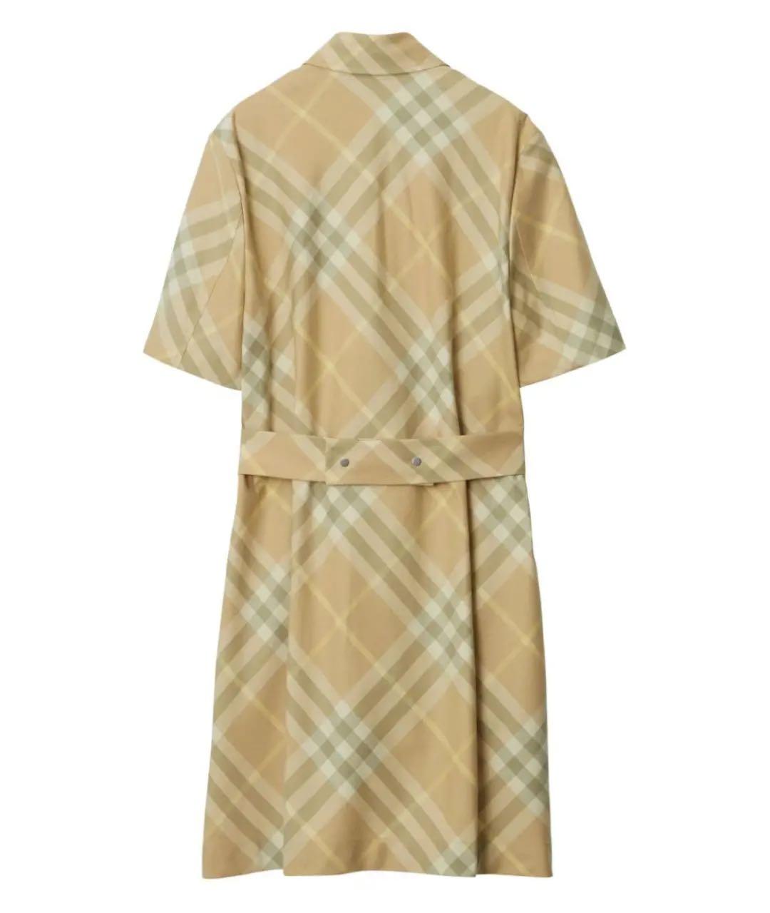BURBERRY Бежевое хлопковое повседневное платье, фото 2