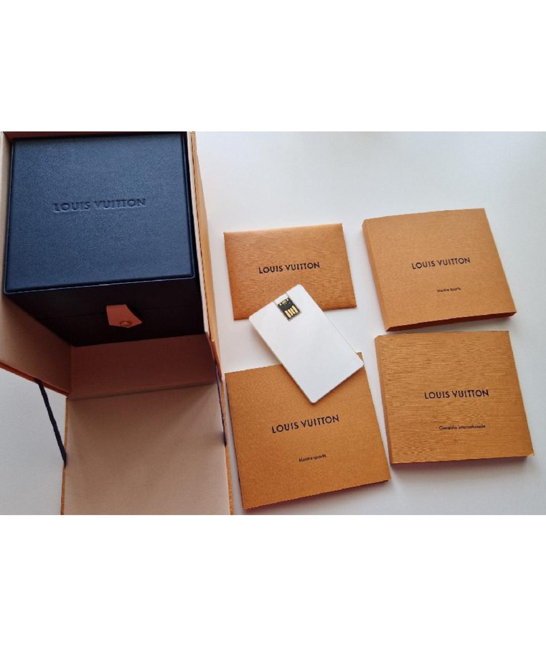 LOUIS VUITTON Черные часы из розового золота, фото 7